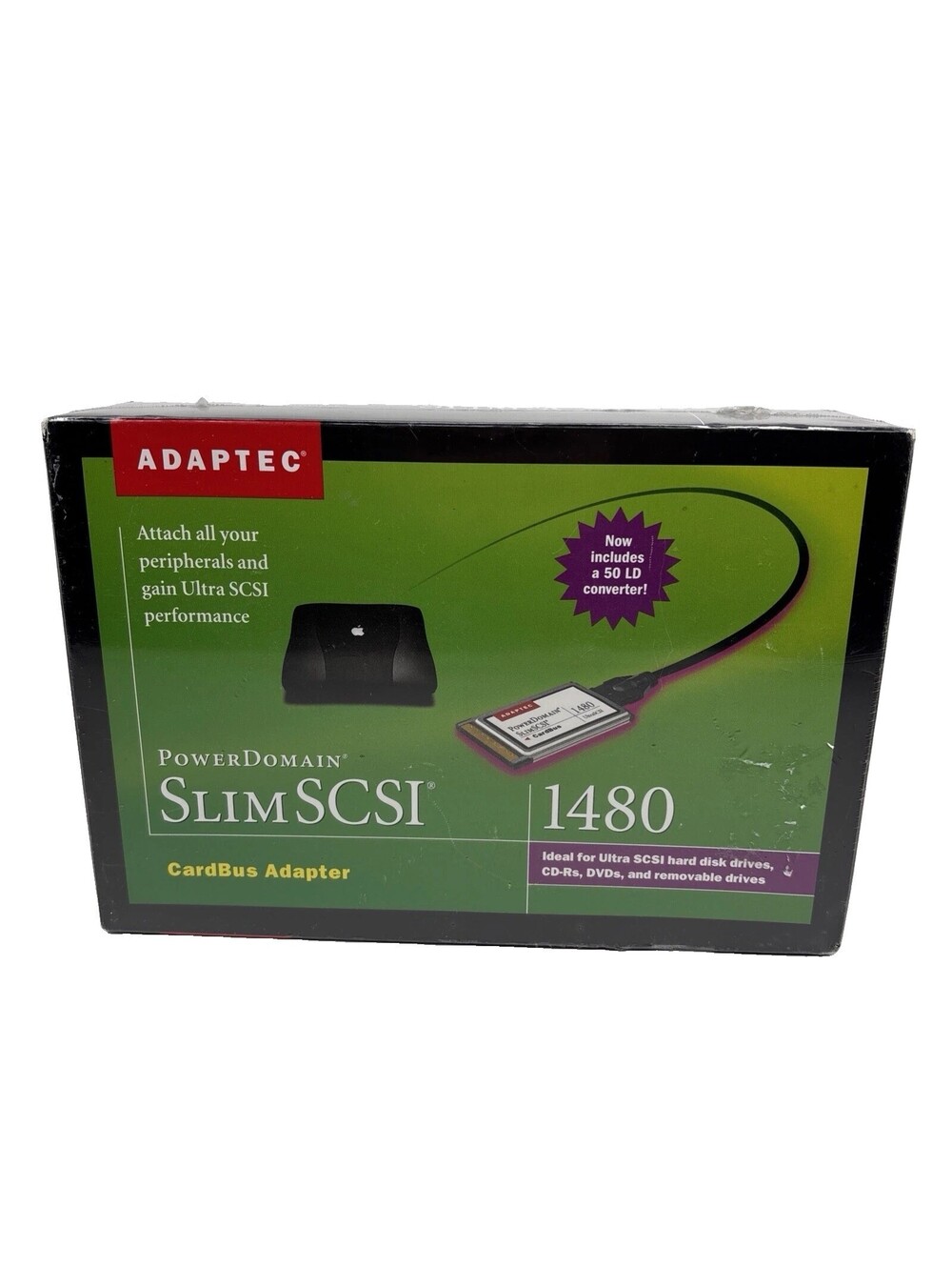Adaptec SlimSCSI 1480 CardBus Ultra SCSI Adapter APA-1480 Mac Kit New Sealed